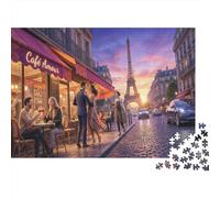 Romantica Torre di Parigi Puzzle in Legno 500 Pezzi Adulti E Ragazzi,Sfida Impossibile,Legno,Gioco Educativo,dai 14 Anni,Decorazione Casa,Idea Regalo,Antistress (52x38cm)