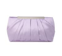RomanticDesign Elegante pochette da sera pieghettata in raso borsa da sposa festa ballo banchetto borsa a tracolla, Lavanda, 12.4 inches