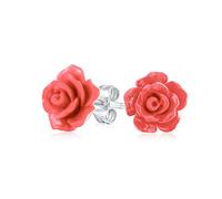 Romantici Orecchini A Perno In Argento Placcato Con Delicato Motivo Floreale Intagliato A Forma Di Rosa 3D Di Colore Pesca Arancione Per Donne Adolescenti Per La Madre