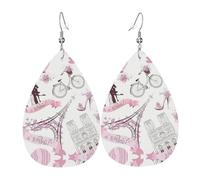 Romantici orecchini in pelle a forma di farfalla e Eiffel di Parigi, per donne, piercing a goccia, gioielli leggeri, regali per donne e ragazze