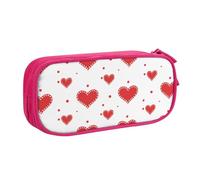 Romantico astuccio a forma di cuore per ragazzi e ragazze San Valentino grande portapenne da scrivania organizer per cancelleria astuccio per scuola ufficio borsa per trucco con cerniera, Blu