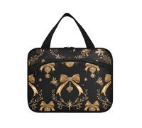 Romantico astuccio da toeletta da uomo nero dorato con gancio borsa da trucco lavabile da donna per bagno bolsas de Makeup Para Mujer L