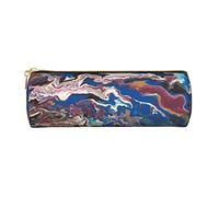 Romantico astuccio in pelle stampata con spiaggia astuccio portapenne astuccio per matite cosmetico borsa per trucco borsa da ufficio per uomo donna, Romano Arte, Taglia unica