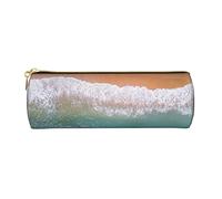 Romantico astuccio in pelle stampata con spiaggia astuccio portapenne astuccio per matite cosmetico borsa per trucco borsa da ufficio per uomo donna, Spiaggia Romantica1, Taglia unica