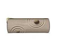 Romantico astuccio in pelle stampata con spiaggia astuccio portapenne astuccio per matite cosmetico borsa per trucco borsa da ufficio per uomo donna, rocce sopra un increspato, Taglia unica