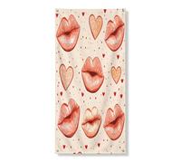 Romantico bacio copertura porta banner decorativo, fantasioso labbro modelli cuore design porta d'ingresso, interni ed esterni, San Valentino forniture vacanze 91,8 x 182,9 cm