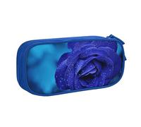 Romantico blu rosa stampato matita sacchetto trucco portagioie scatola portatile da viaggio portagioie nero, Blu, Taglia unica, Astuccio portamatite