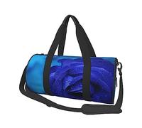 Romantico blu rosa stampato rotondo borsone da viaggio borsa da palestra fitness borsa da allenamento borsa nera, taglia unica, Nero , Taglia unica