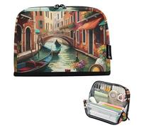Romantico Canale Veneziano Matite Pouch Zipper Pencil Case Big Pencil Storage Bag Classroom Pen Bag Boys Japanese Kids Stationery Back to School Supply