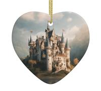 Romantico castello delle fiabe 02 stampa ornamenti da appendere per albero di Natale vacanze albero di Natale decorazione casa