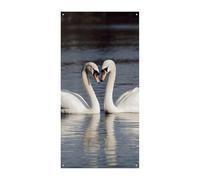 Romantico cigno bianco copertura della porta banner di benvenuto ingresso banner festa decorazioni festa festa banner compleanno per celebrazioni festive, 178 x 89 cm