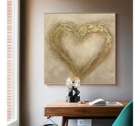 Romantico Cuore D'oro Ti Amo Per Sempre Poster della Tela di Canapa Pittura di Arte Della Parete Stampe Immagine per Soggiorno Moderna Complementi Arredo Casa 70x70 cm Senza Cornice