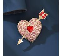 Romantico cuore freccia strass spilla per le donne cristallo amore cuore risvolto spilla per abito cappotto San Valentino gioielli da sposa