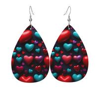 Romantico Cuore Rosso Stampa Orecchini A Goccia Donne Moda Gioielli Regalo Per San Valentino Vacanza Decor Viaggio