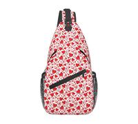 Romantico cuore rosso stampa uomo donna croce petto borsa diagonalmente fionda palestra viaggio spalla crossbody zaino