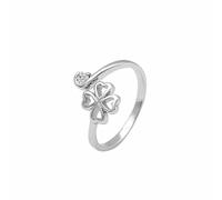 Romantico elegante gioco per le vacanze di San Valentino S925 Sterling Silver Clover Open Ring Luce Anniversary Gioielli Gift