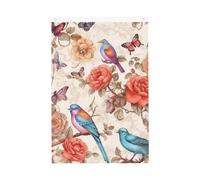 Romantico fantasia floreale uccelli farfalla benvenuto giardino bandiera 2x3 ft double face no dissolvenza casa cortile bandiere foto sfondo festa banner per cortile portico prato decorazione esterna