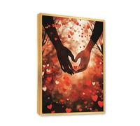 romantico fare un cuore con entrambe le mani tela di canapa parete stampe d'arte amore a tema immagine opera d'arte per camera da letto San Valentino Poster pittura decor 40x60cm con cornice d'oro