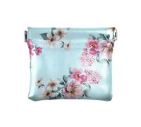 Romantico fiore blu portamonete per le donne spremere cambiamento borsa portamonete sacchetti, Fiore Romantico Blu, 4.3" x 3.7", Spremere