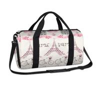 Romantico Francia Parigi Tema Sport Duffel Borse Weekend Pernottamento Borsa Casual Tote Borsone Viaggio Palestra Bagaglio Duffel Bag per Bambini Ragazze Ragazzi Donne Uomini