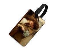 Romantico Giovane Coppia Baciare Rustico Ferrovia Carrozza Bagaglio Tag Bagaglio Borsa Da Viaggio Bagaglio Nome Tag