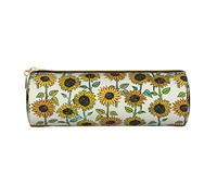 Romantico girasoli stampato astuccio in pelle portapenne astuccio astuccio per matite cosmetico borsa per trucco ufficio borsa per uomo donna, Girasoli romantici, Taglia unica