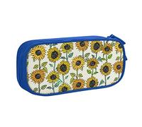 Romantico girasoli stampato matita sacchetto trucco portagioie scatola portatile portagioie da viaggio nero, Blu, Taglia unica, Astuccio portamatite