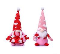 Romantico gnomo di San Valentino peluche dolce bambola decorazione da tavolo ornamento per lui lei (maschio + femmina)
