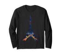Romantico gradiente Torre Eiffel Moderna Parigi Arte Maglia a Manica
