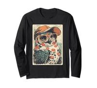 Romantico Gufo con Occhiali da Sole Baci San Valentino Animale Maglia a Manica