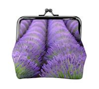 Romantico lavanda stampa elegante unico portamonete carino mini portafoglio con chiusura a bacio impermeabile per monete