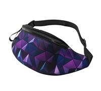 Romantico marsupio Parigi Eiffel per donne uomini moda marsupio regolabile per allenamento corsa viaggio marsupio casual, Geometrico viola, Taglia unica