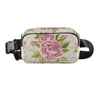 Romantico marsupio rosa rosa da donna, impermeabile, grande, grazioso marsupio da donna, rosa romantico, 20,3 x 13,5 x 5,8 cm, divertente, carino, rosa romantico, 20,3 x 13,5 x 5,8 cm, divertente e