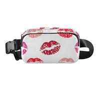 Romantico marsupio rosso labbra da donna impermeabile marsupio carino cross body marsupio romantico labbra rosso, 20,3 x 13,5 x 5,8 cm, divertente carino, romantico labbra rosse, 20,3 x 13,5 x 5,8 cm