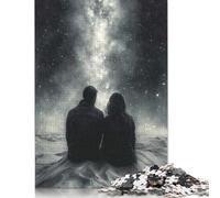 Romántico: Observación de estrellas bajo la Vía Láctea - Rompecabezas de carbón de 1000 piezas para adultos, ideal como regalo, juego educativo, juguete de desafío, 1000 piezas (75 x 50 cm)