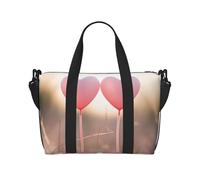 Romantico palloncino a forma di cuore stampato borsa da weekend borsa sportiva da palestra donna uomo borsa da ospedale borsa da viaggio personalizzata bagaglio a mano, nero, taglia unica, nero
