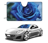 Romantico parasole per parabrezza auto, con rosa blu, mantiene fresco l'interno dell'auto, 139,7 x 76,2 cm, parasole pieghevole per finestrino anteriore, scudo termico per SUV, camion, blocca i raggi