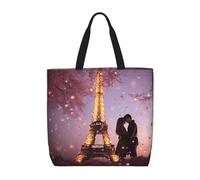 Romantico Parigi farfalla Eiffel stampa moda con zip borsa a tracolla borsa casual borsa shopper borsa per lavoro viaggio