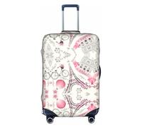 Romantico Parigi Torre Eiffel Bicicletta Copertura Bagagli Valigia Trolley Protettore Elastico Lavabile Anti Graffio Fit 45-81 Pollici, bianco, S