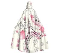 Romantico Parigi Torre Eiffel Bicicletta Stampato Mantello Con Cappuccio Mantello Mantello Strega Vampiri Tristo Mietitore Diavolo Per Ragazzo Ragazza Cosplay Costume