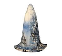 Romantico Parigi Torre Eiffel Stampa con cappuccio Mago Veste Halloween Mantello Medievale Rinascimento Cosplay Festa di Natale Abiti