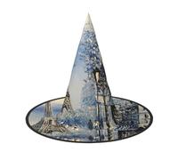 Romantico Parigi Torre Eiffel Stampa Halloween Strega Cappello Costume Accessorio Donne Cappelli Per Halloween Festa Cosplay Per La Casa, Cortile,