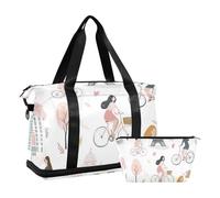 Romantico Parigi Tower Ride grande viaggio Duffel Bagaglio Carry On Weekend Bag con Toiletry Bag per Yoga Multifunzionale, Giro romantico alla Torre di, 1 size