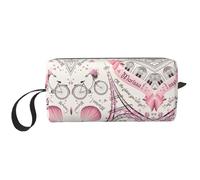 Romantico Paris Butterfly Print Portable Cosmetic Pouch, Travel Storage Case, Zip Organizer Bag per un accesso rapido