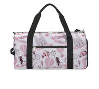 Romantico Paris divertente borsa da palestra con scomparto per scarpe da viaggio borsone weekend notte borsa yoga