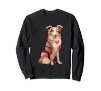 Romantico Patchwork Border Collie con Cuore Rosso Felpa