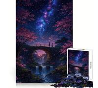 Romantico ponte con cascata e cielo stellato, puzzle da 1000 pezzi per ragazzi, gioco di logica, divertimento al chiuso, bordo premium, regalo memorabile (38x26cm)
