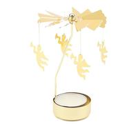 Romantico Portacandele Rotante Portacandele Tealight Carosello Natalizio Candelabro per la Decorazione di Halloween Natale Compleanno Matrimonio,Candele Tealights Angelo