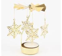 Romantico Portacandele Rotante Portacandele Tealight Carosello Natalizio Candelabro per la Decorazione di Halloween Natale Compleanno Matrimonio,Candele Tealights Fiocco di Neve