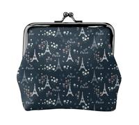 Romantico portamonete Torre Eiffel, portamonete con serratura a bacio, piccolo portamonete in pelle PU per donne